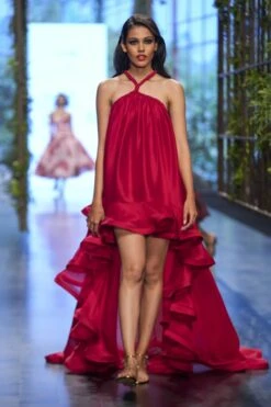 Braided Halter Neck High-Low Dress -Ethereal Styles gngwnss23203