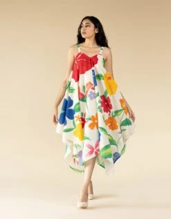 Floral Hand Painted Spaghetti Dress -Ethereal Styles gr11k2