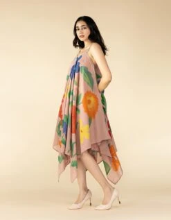 Floral Spaghetti Dress -Ethereal Styles gr11kpink3