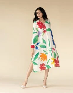 Floral Hand Painted Handkerchief Dress 7 Floral Hand Painted Handkerchief Dress -Ethereal Styles gr8k2