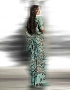 Coastal Reef Printed Heat Textured Assymetric Draped Dress -Ethereal Styles hdr01b 2