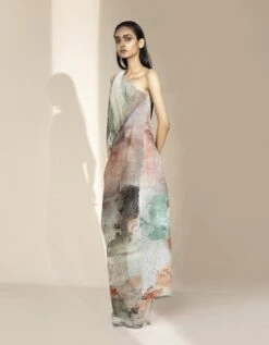 Crystal Petalite One-Off Shoulder Draped Dress -Ethereal Styles hdr053