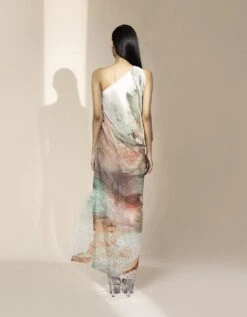 Crystal Petalite One-Off Shoulder Draped Dress -Ethereal Styles hdr05b