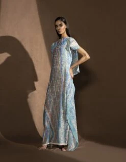 Psychedalic Geommetric Patterned Draped Dress -Ethereal Styles hdr062 1