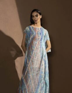 Psychedalic Geommetric Patterned Draped Dress -Ethereal Styles hdr063 1