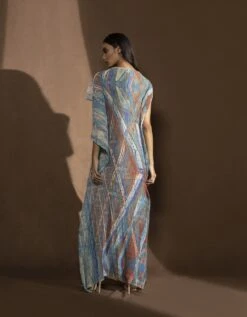 Psychedalic Geommetric Patterned Draped Dress -Ethereal Styles hdr06b 1