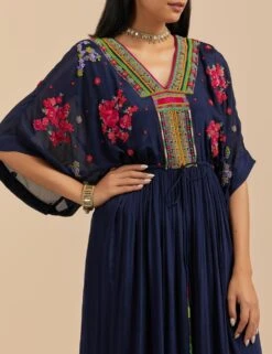 Garland Embroidered Tie Up Dress -Ethereal Styles hfcrm0174