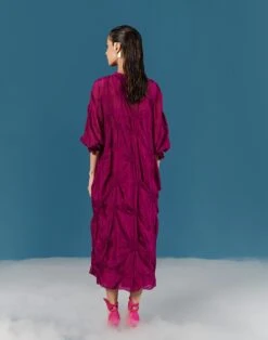 Smocked Small Circles Dress In Silk -Ethereal Styles ilkad38b
