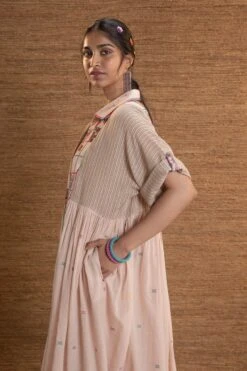 Pink Paakhi Long Yoke Dress -Ethereal Styles j2203d3