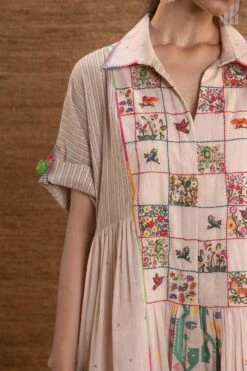 Pink Paakhi Long Yoke Dress -Ethereal Styles j2203d4