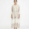 White Button Down Shirt Dress In Cotton Block Printed -Ethereal Styles jgd01whprint1