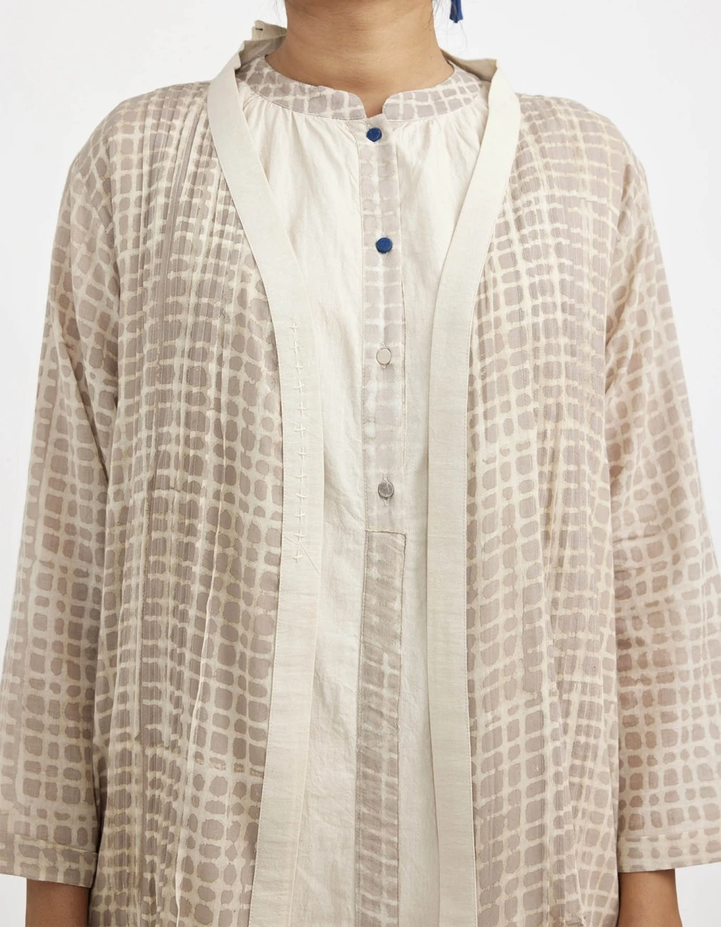 White Two Piece Dress Set With Solid Button Down Sleeveless Dress 6 White Two Piece Dress Set With Solid Button Down Sleeveless Dress - Image 4