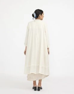 White Two Piece Sleeveless Dress Set With Solid Button Down -Ethereal Styles jgset04b