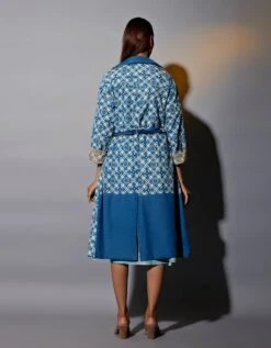 Reversible Mud And Indigo Trench Dress Co-ord Set -Ethereal Styles jgsetf25b