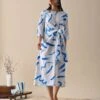 Claire Blue Print Dress -Ethereal Styles kanap23s011