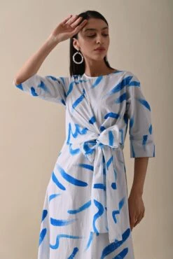Claire Blue Print Dress 10 Claire Blue Print Dress -Ethereal Styles kanap23s014