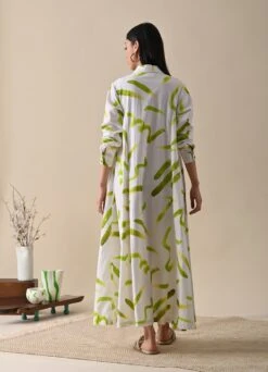 Lillian Olive Print Dress -Ethereal Styles kanap23s09b