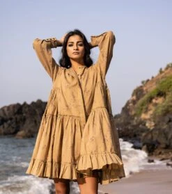 Coffee Brown Moss Pie Dress -Ethereal Styles kkspring2204 3