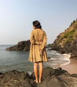 Coffee Brown Moss Pie Dress -Ethereal Styles kkspring2204 b