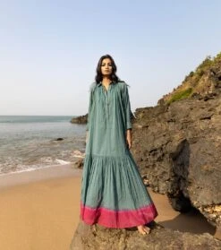 Teal Blue And Magenta Pacific Blink Dress