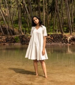 Off White String Of Pearls Dress -Ethereal Styles kkspring2233 2