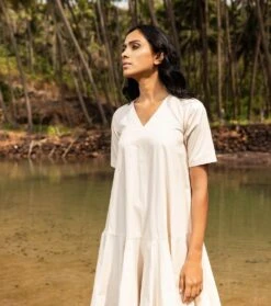 Off White String Of Pearls Dress -Ethereal Styles kkspring2233 3