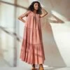 Rust Pink Maxi Dress -Ethereal Styles kkss220341
