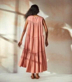 Rust Pink Maxi Dress -Ethereal Styles kkss22034b