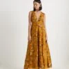 Mustard Silk Dress -Ethereal Styles ks131mustard1 1