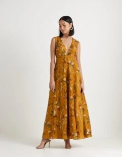 Mustard Silk Dress