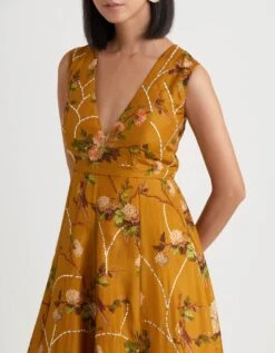Mustard Silk Dress -Ethereal Styles ks131mustard4 1