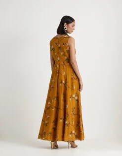 Mustard Silk Dress -Ethereal Styles ks131mustardb 1