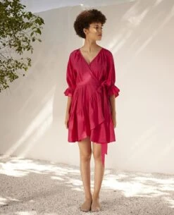 Fuschia Pink First Love Wrap Dress -Ethereal Styles kw7182