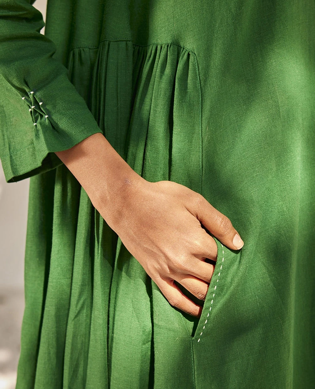 Forest Green Late Spring Midi Dress 6 Forest Green Late Spring Midi Dress - Image 4