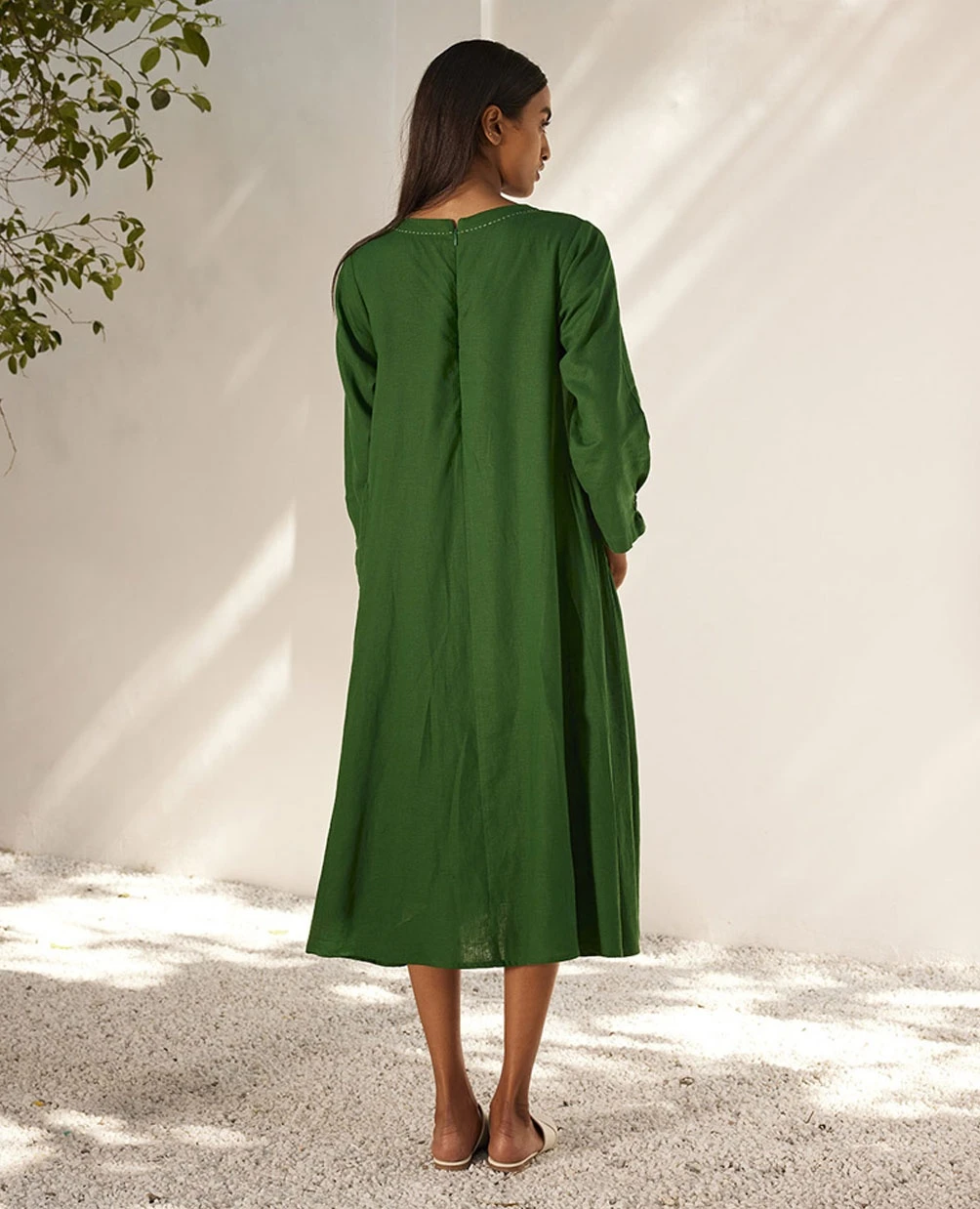 Forest Green Late Spring Midi Dress 7 Forest Green Late Spring Midi Dress - Image 5
