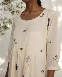 Off-White Botanical Dress -Ethereal Styles kw7482