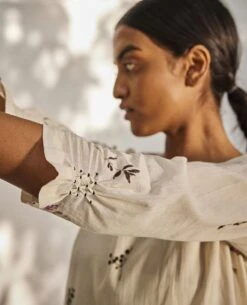 Off-White Botanical Dress -Ethereal Styles kw7484