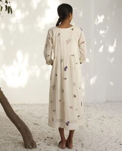 Off-White Botanical Dress -Ethereal Styles kw748b