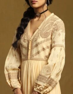 Beige Embroidered Tiered Long Dress -Ethereal Styles ldrcvl01n30967882beige4