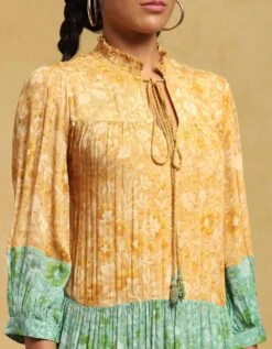 Green Floral Print Tiered Long Dress 10 Green Floral Print Tiered Long Dress -Ethereal Styles ldrvcc01n30948196green4