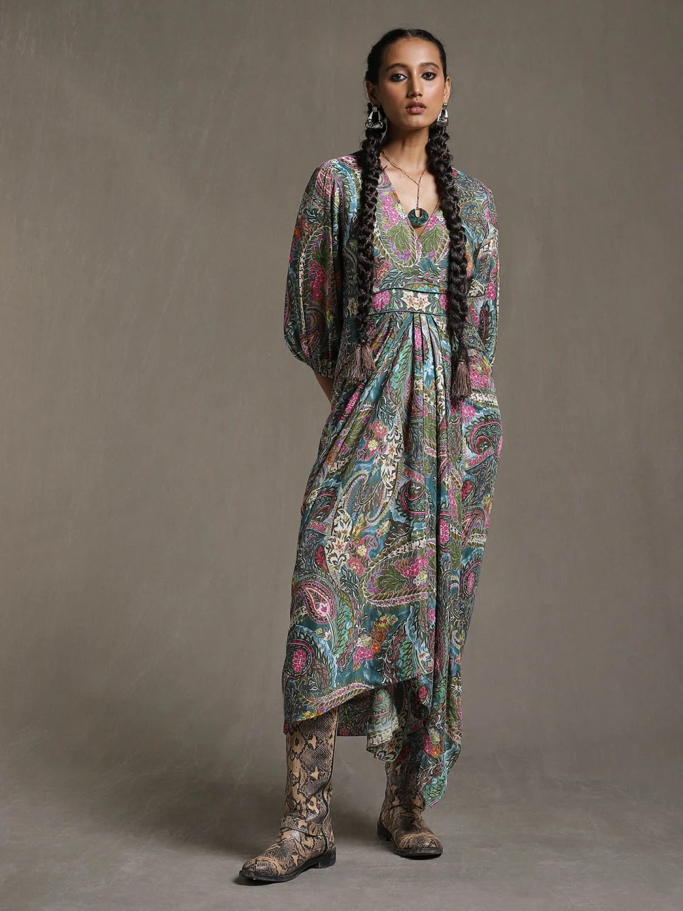 Green Paisley Print Dress 3 Green Paisley Print Dress