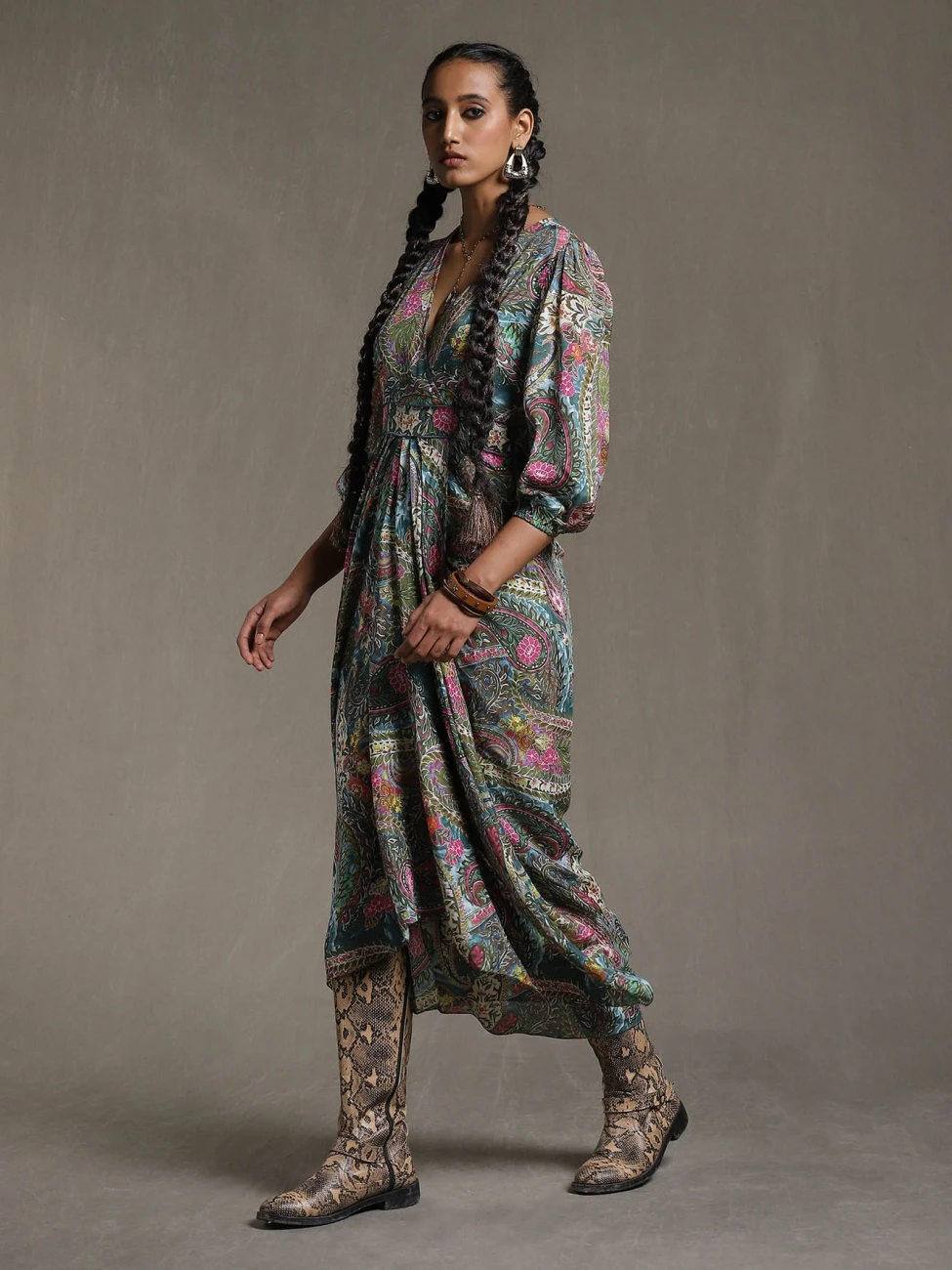 Green Paisley Print Dress 4 Green Paisley Print Dress - Image 2