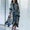 Green Printed Hankerchief Dress -Ethereal Styles ls23004ds151