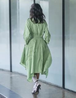 Green Hankerchief Dress -Ethereal Styles ls23004hkds05b