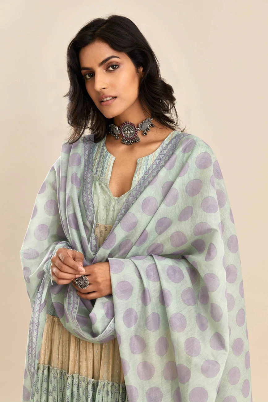 Hand Block Printed Multi-Tiered Kurta Dress Set 11 Hand Block Printed Multi-Tiered Kurta Dress Set - Image 9