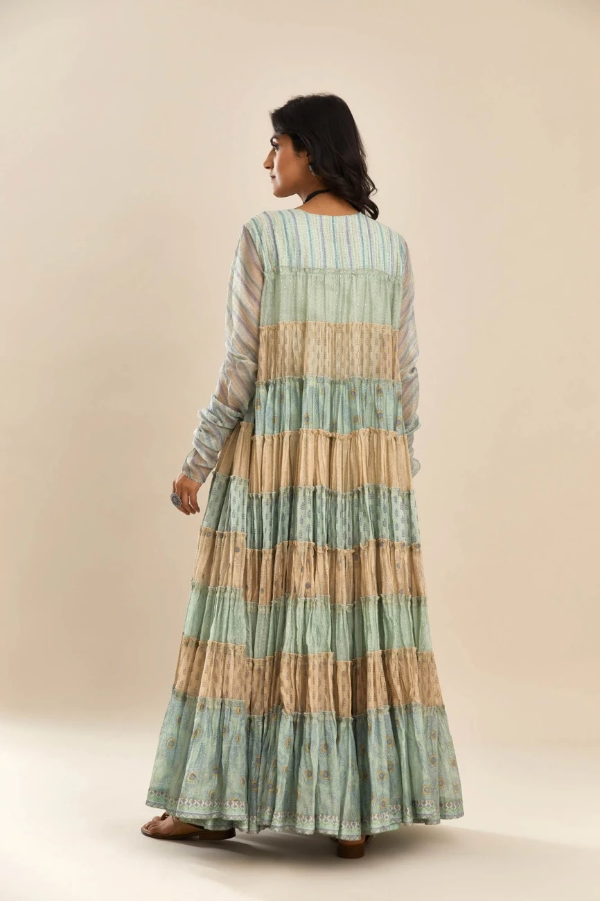 Hand Block Printed Multi-Tiered Kurta Dress Set 16 Hand Block Printed Multi-Tiered Kurta Dress Set - Image 14