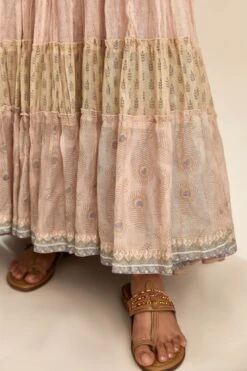 Pink Hand Block Printed Multi-Tiered Kurta Dress Set -Ethereal Styles lt07a 6