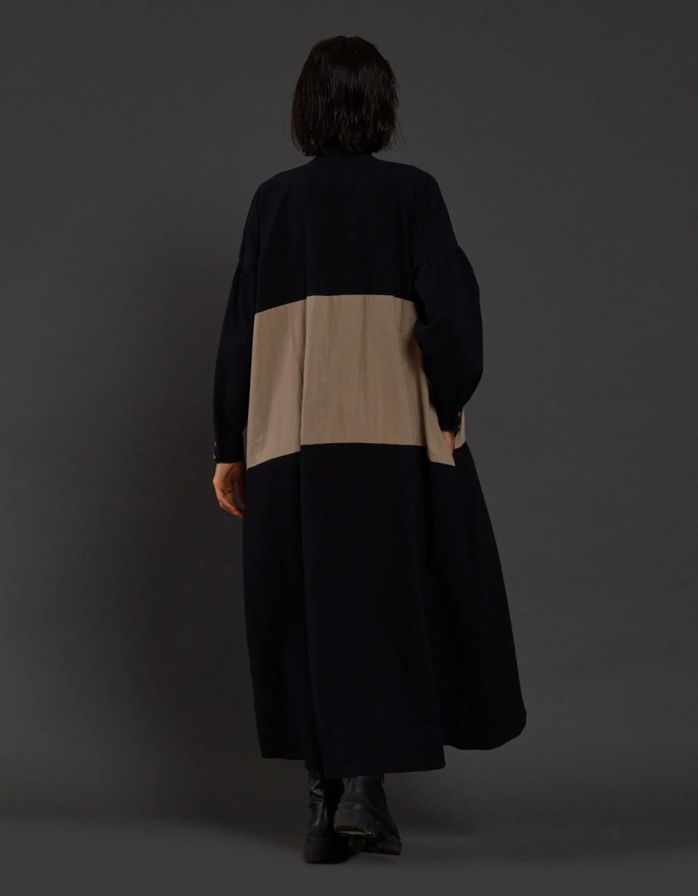 Black And Beige Band Dress 7 Black And Beige Band Dress - Image 5