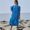 Blue Ruffle Sleeve Dress 1 Blue Ruffle Sleeve Dress -Ethereal Styles mtruffsldrnaslubblue1