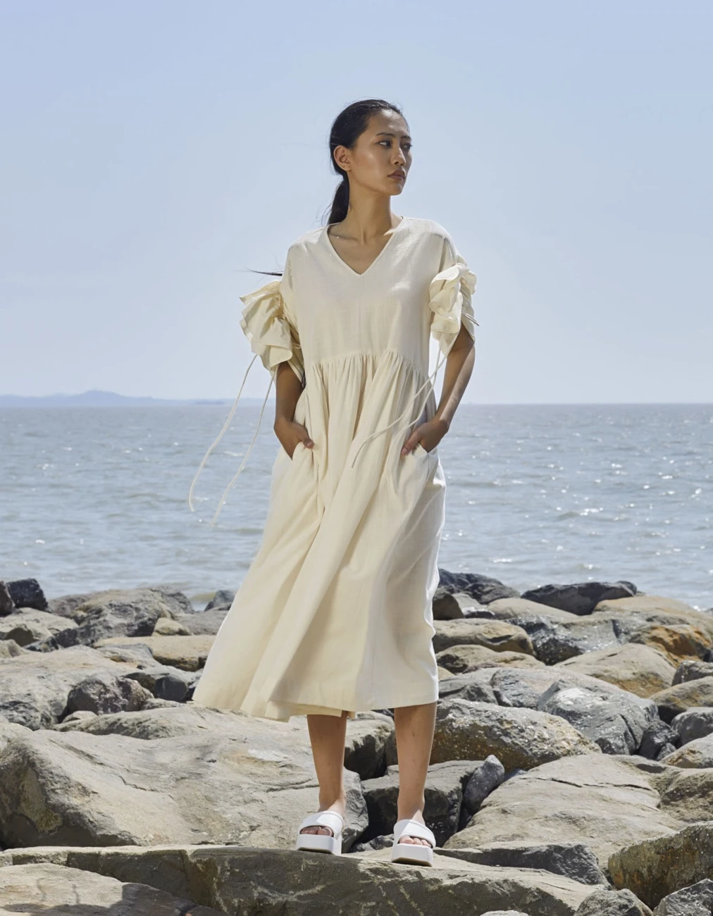 Off-White Ruffle Sleeve Dress 3 Off-White Ruffle Sleeve Dress